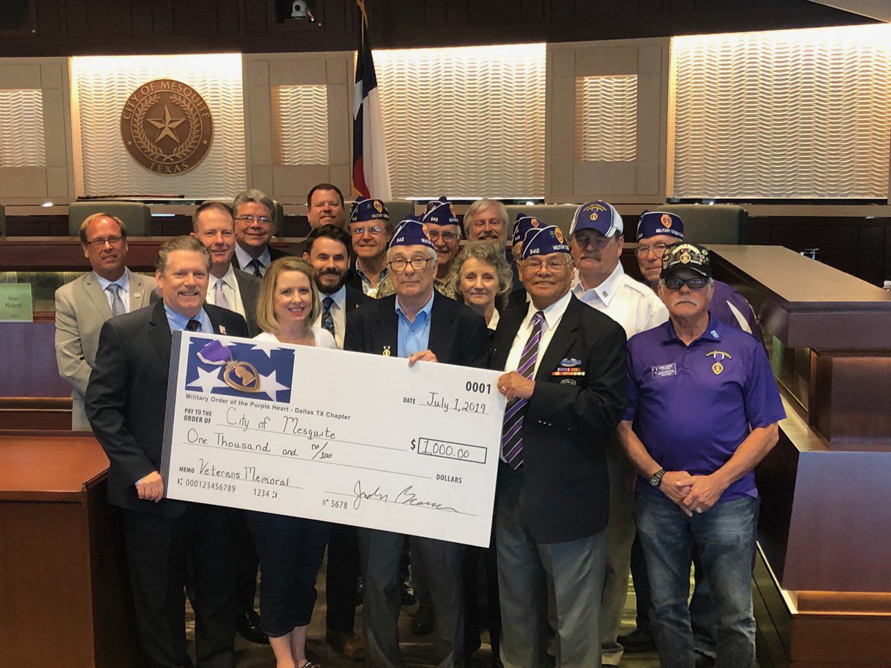 Wounded warriors donate to veterans memorial